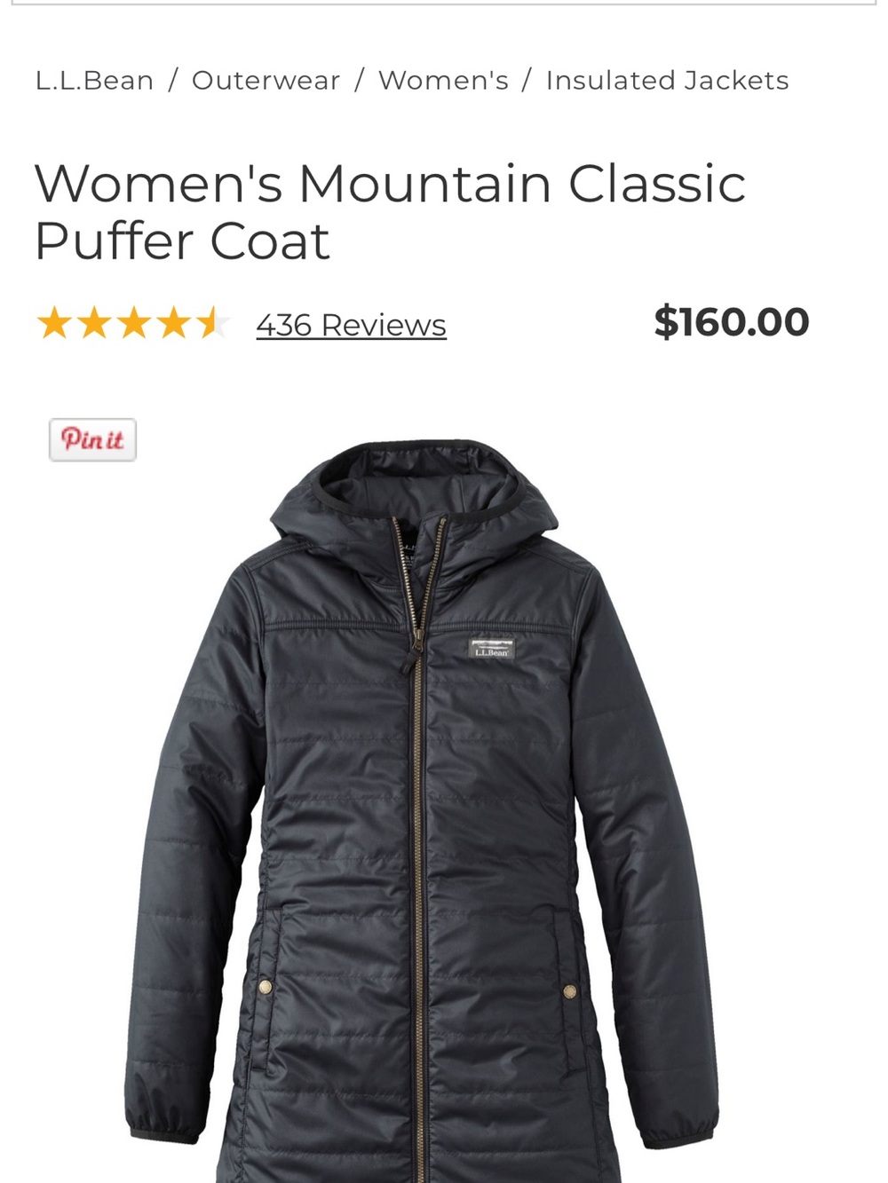 L.L. Bean Women's Mountain Classic Puffer Coat - Black